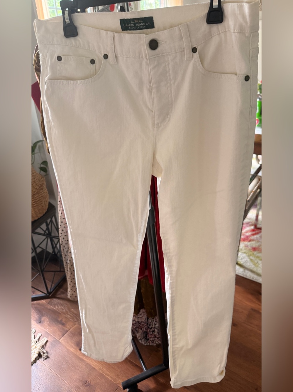Ralph Lauren Cream Straight-Leg Jeans